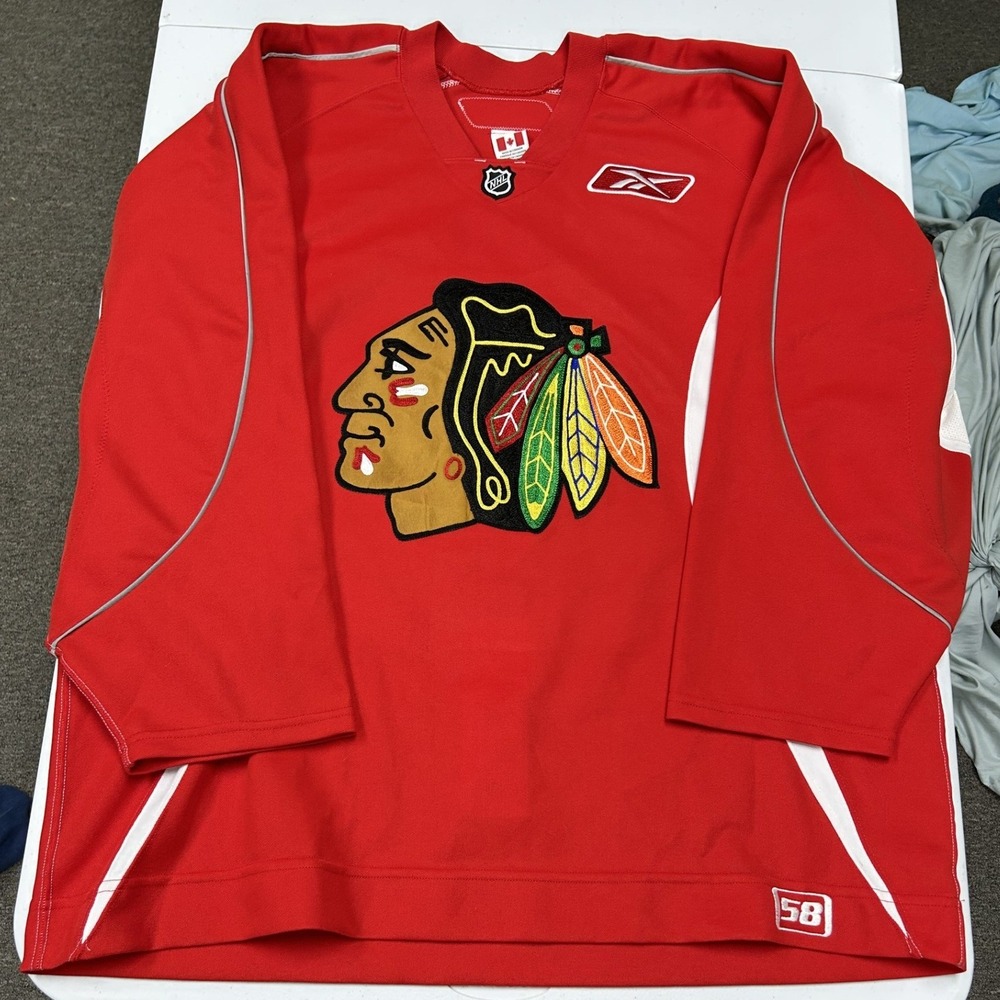 Reebok CCM NHL Chicago‎ Blackhawks Jersey Mens 58 Red Excellent Practice On-Ice